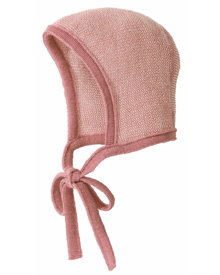 Disana Baby Strickmütze Bio-Merinowolle melange rose Gr.0 (36-40 cm, 0-3 Monate)