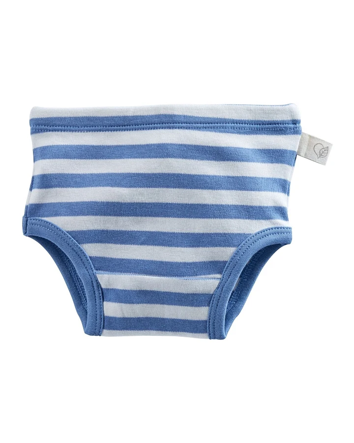 Kinder Slip Bio-Baumwolle blau-off white Gr.74/80