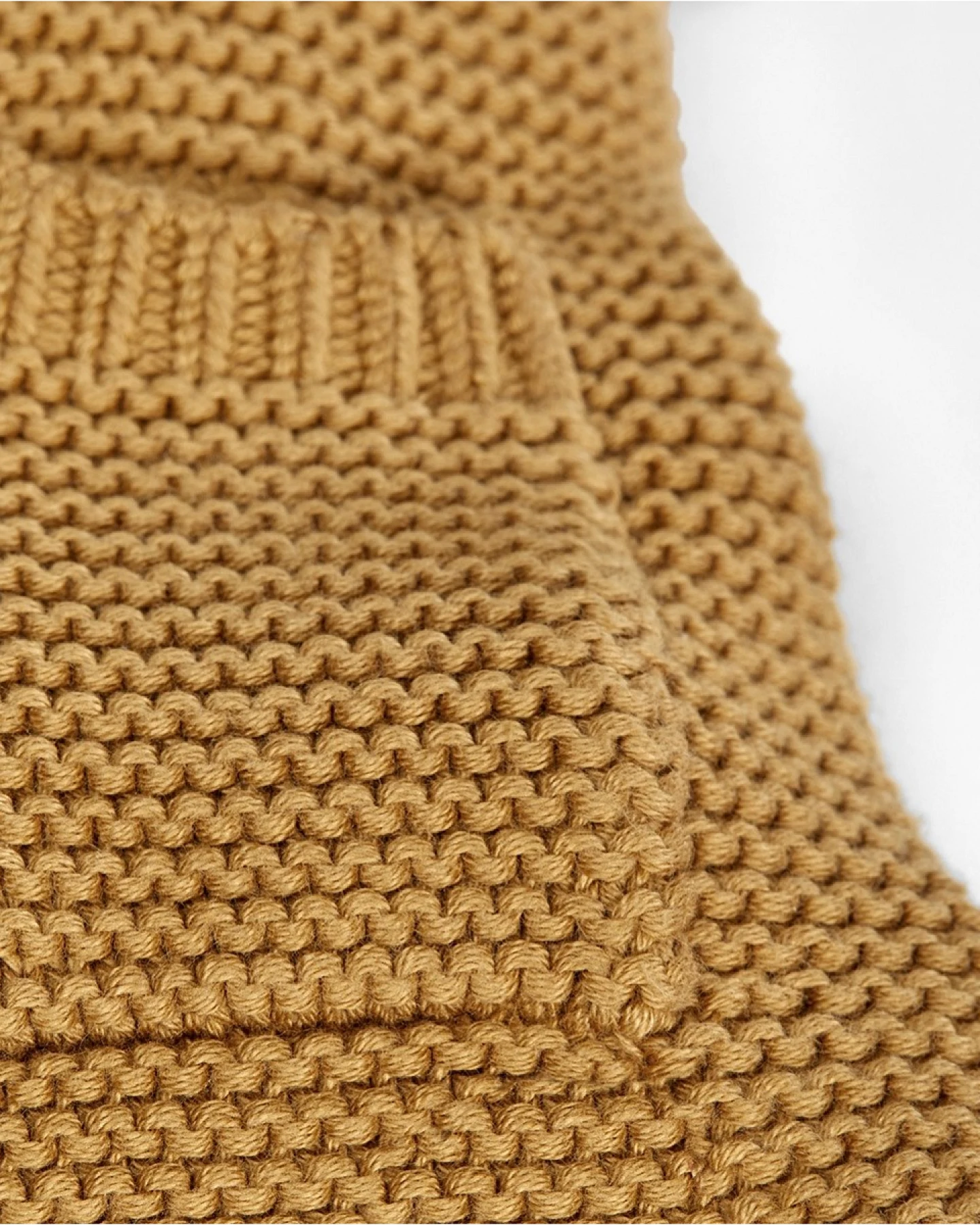 Baby und Kinder Strickjacke mit Kapuze Bio-Baumwolle curry Gr.50/56 – Ansicht 2