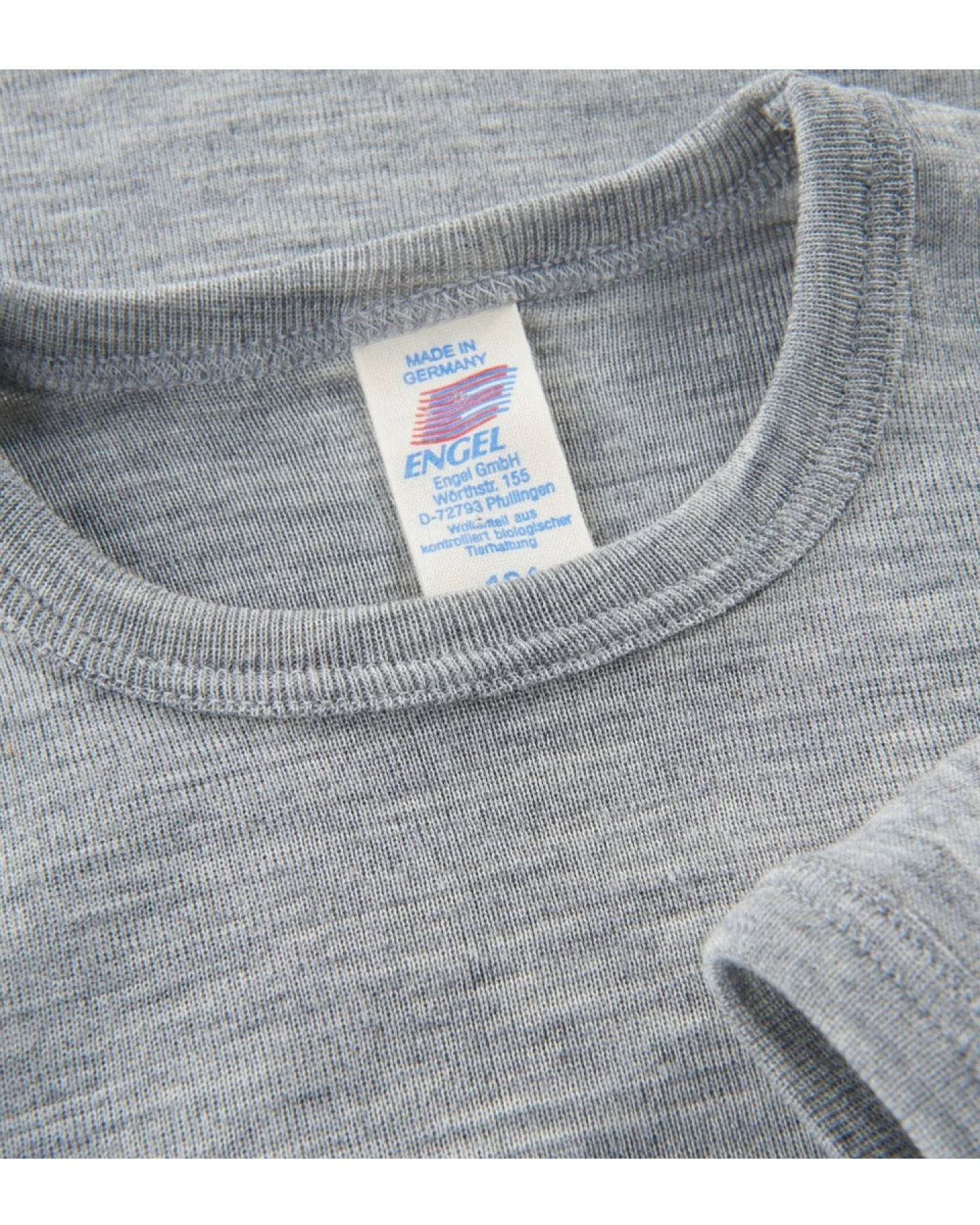 Engel Natur Kinder Langarmshirt Unterhemd Wolle Seide grau-melange Gr.92 – Ansicht 2