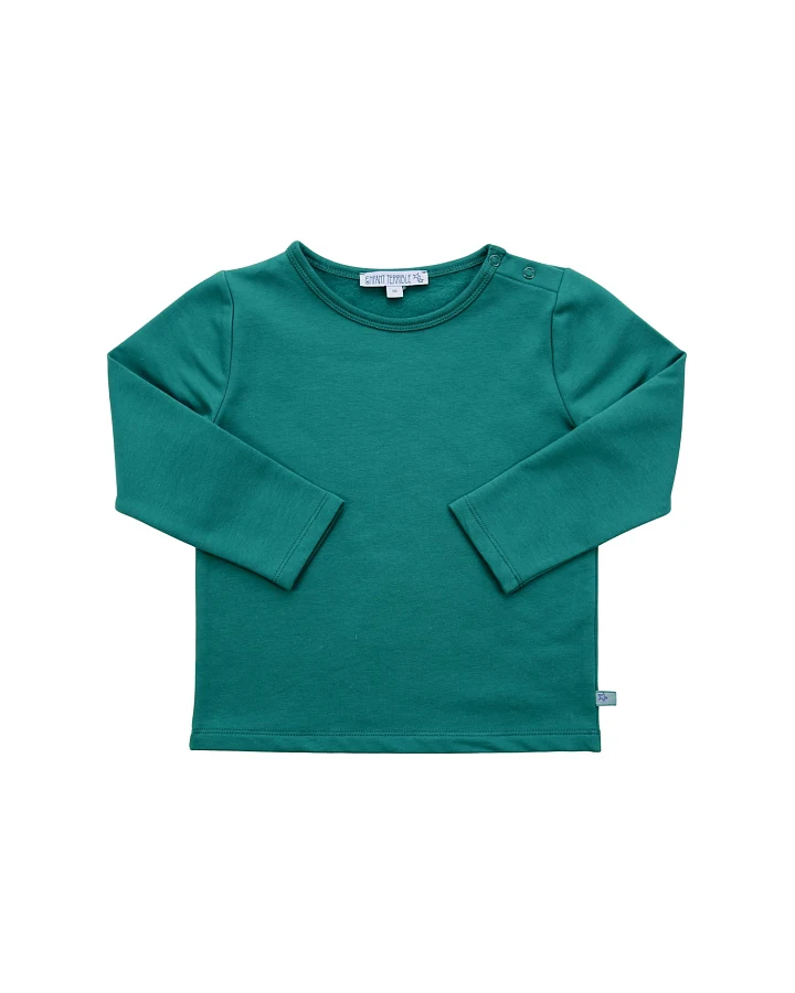 Kinder Langarmshirt Thermo Bio-Baumwolle smaragd Gr.86/92