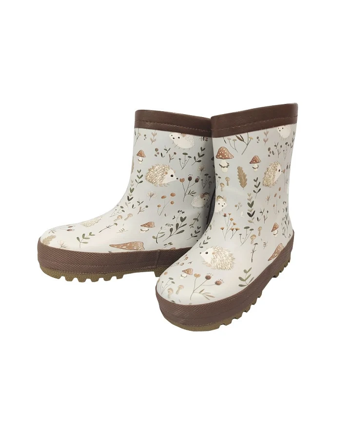 Kinder Gummistiefel "Igel" federgrau/braun Gr. 19