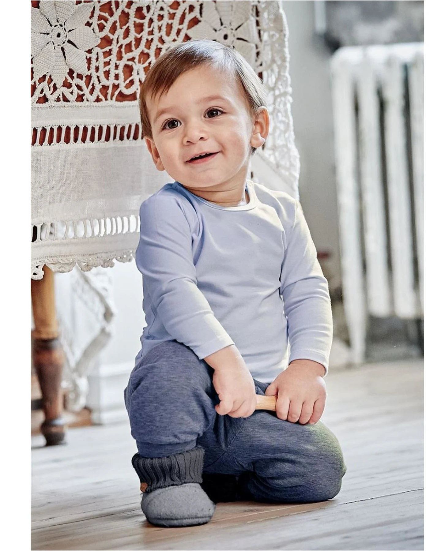 Baby Pumphose Bio-Baumwolle indigomeliert Gr. 86/92 – Ansicht 2