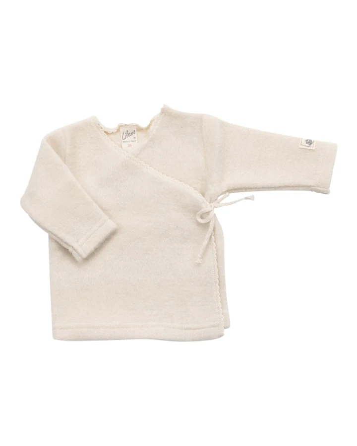 Lilano Baby Wickelshirt Bio-Merinowolle Plüsch natur Gr.56