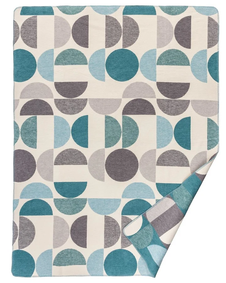 Jacquard-Wohndecke Mia petrol ca. 150x200 cm, ca. 450g/m²