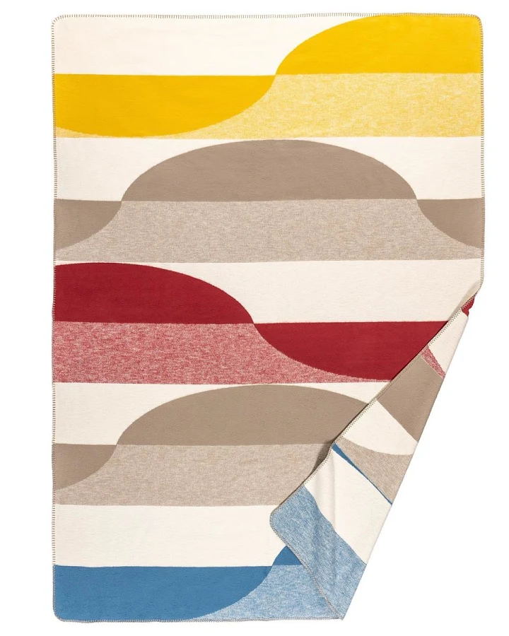 Jacquard-Wohndecke Wave bunt ca. 150x200 cm, ca. 320g/m²