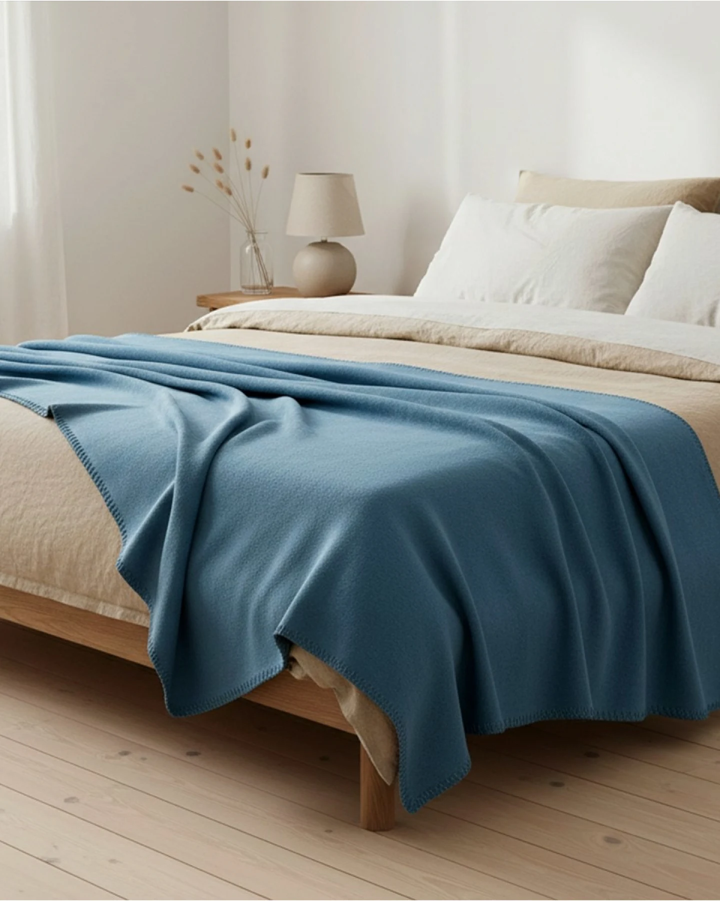 Jacquard-Wohndecke Cádiz bluestone ca. 150x200 cm, ca. 320g/m² – Ansicht 2