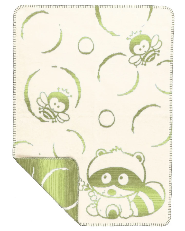 Kuschel- und Krabbeldecke BW Bubbels greenolive 75 x 100 cm cm, ca. 450g/m²