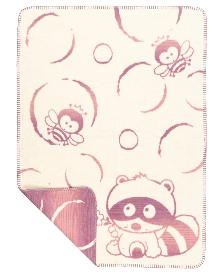 Kuschel- und Krabbeldecke BW Bubbels mauve 75 x 100 cm cm, ca. 450g/m²