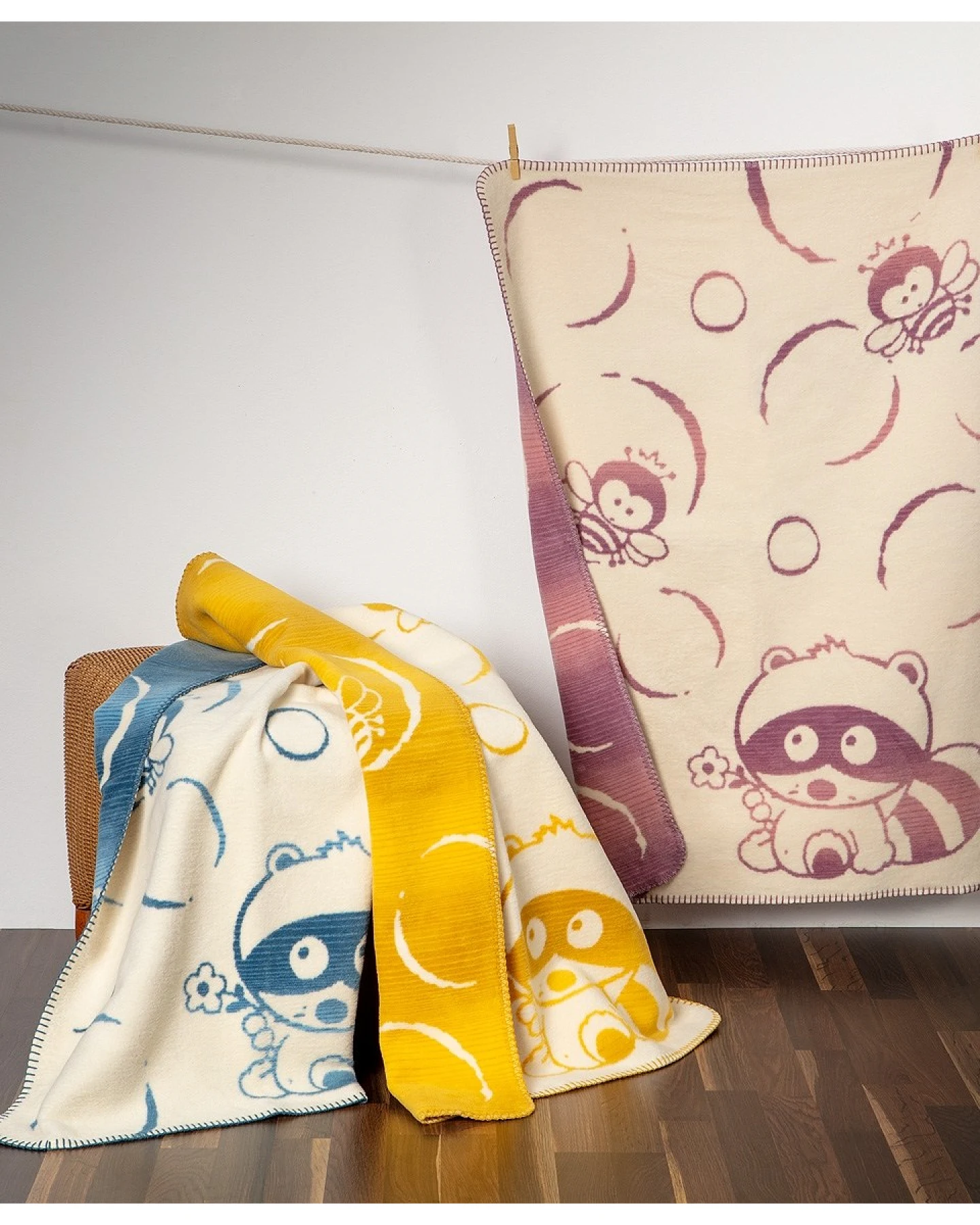 Kuschel- und Krabbeldecke BW Bubbels mauve 75 x 100 cm cm, ca. 450g/m² – Ansicht 2