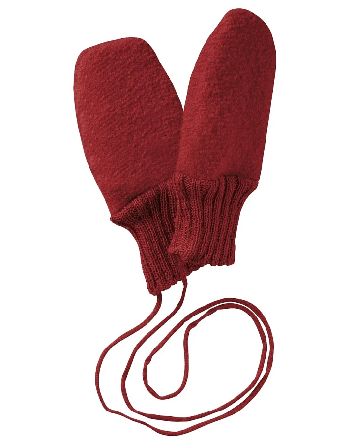 Disana Baby Handschuhe Bio-Merinowolle Walk bordeaux Gr.1 (7-8 Monate)