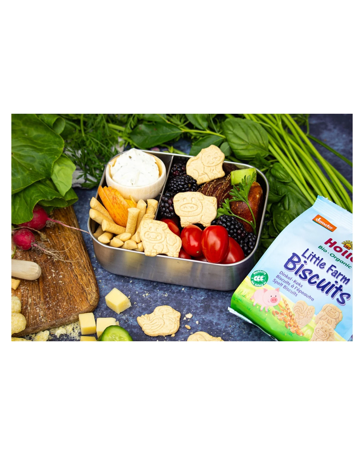 Holle Bio Dinkel-Kekse Little Farm Biscuits 100 g – Ansicht 2