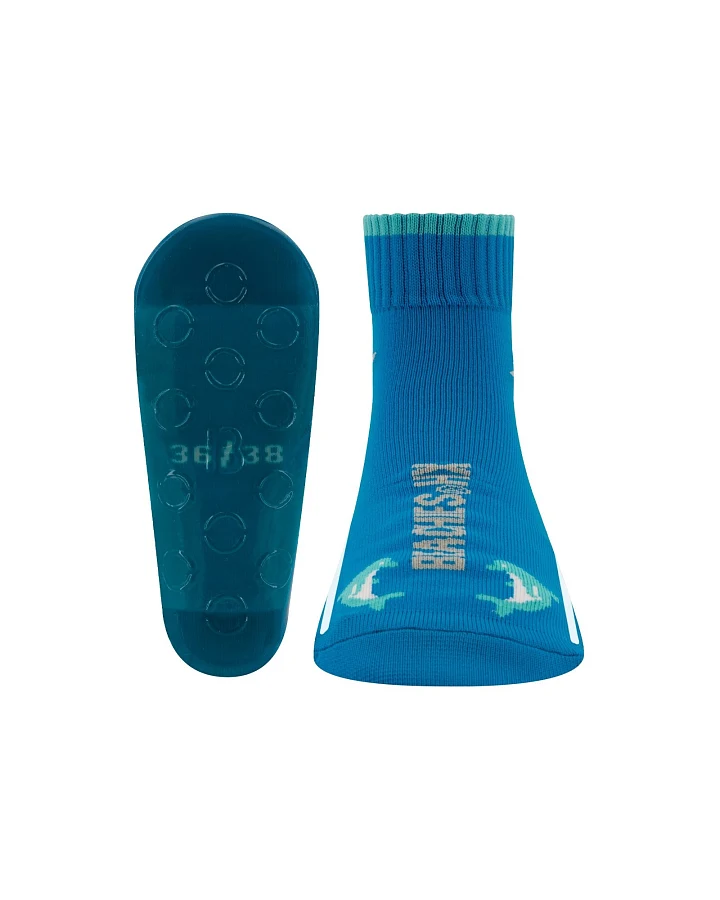 Damen und Herren Beachies Strandsocken blau Delfin Gr.36/38