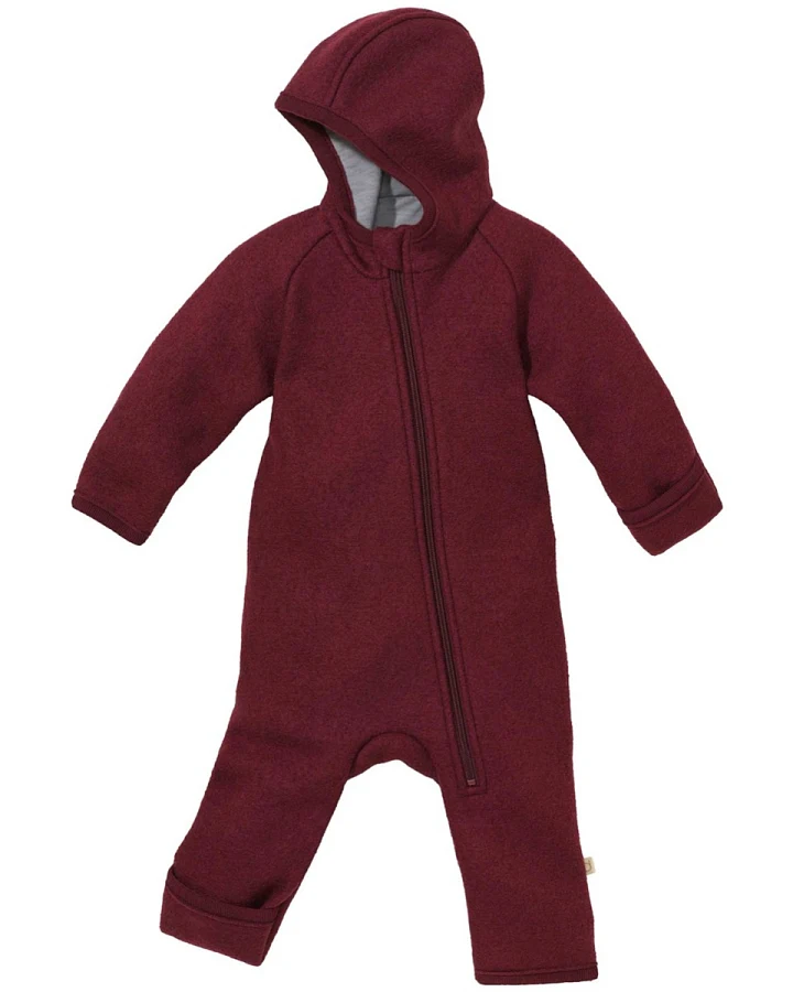 Disana Baby Walk-Overall mit Zipper Bio-Merinowolle cassis Gr.62/68