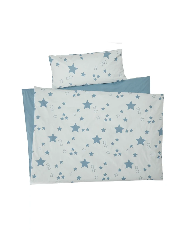 Kinderbettwäsche Bio-Baumwolle Stern Mint Bettbezug 135 x 200 cm, Kissen 40 x 80 cm