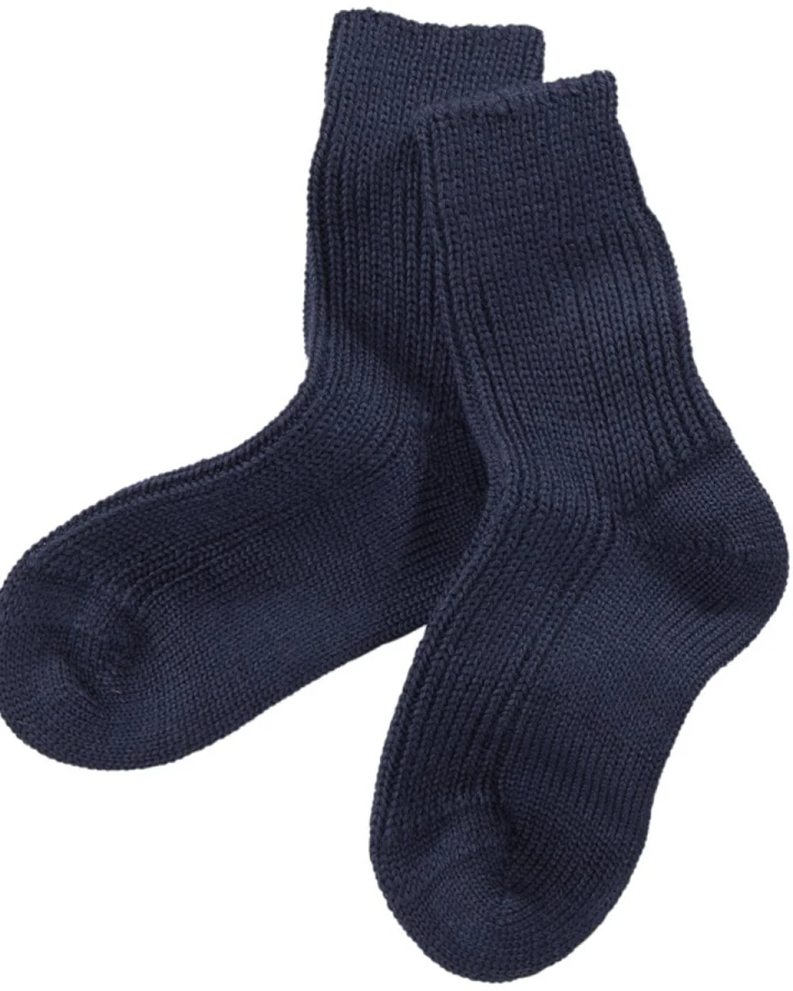Dicke Baby Socken Bio-Schurwolle marine Gr. 01