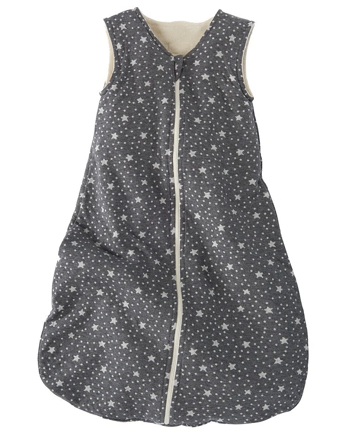 Lilano Schlafsack Baby Ganzjahr, Baumwolle (kbA)/Schurwolle (kbT), grau Gr.1 (70cm)