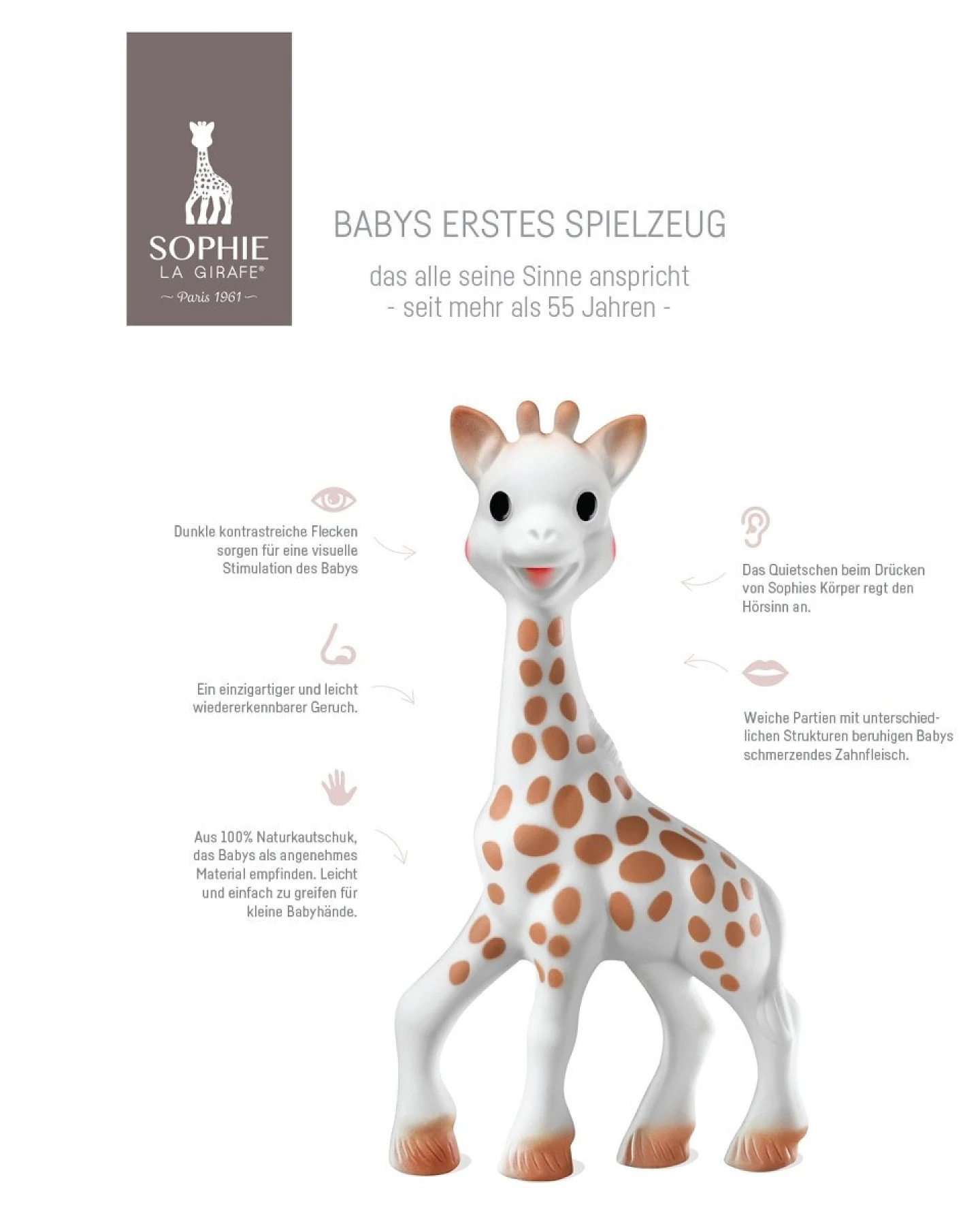 Giraffe Greifling aus Naturkautschuk Maße 18 x 9,5 cm – Ansicht 2