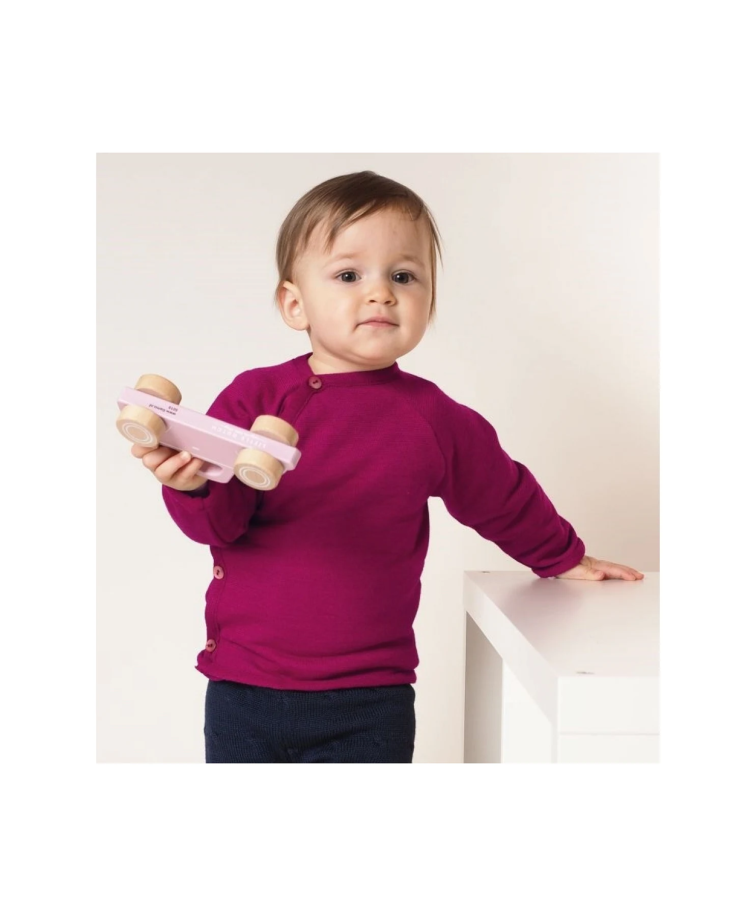 Baby Jacke Schlüttli Wolle Seide Frottee beere Gr.50/56 – Ansicht 2