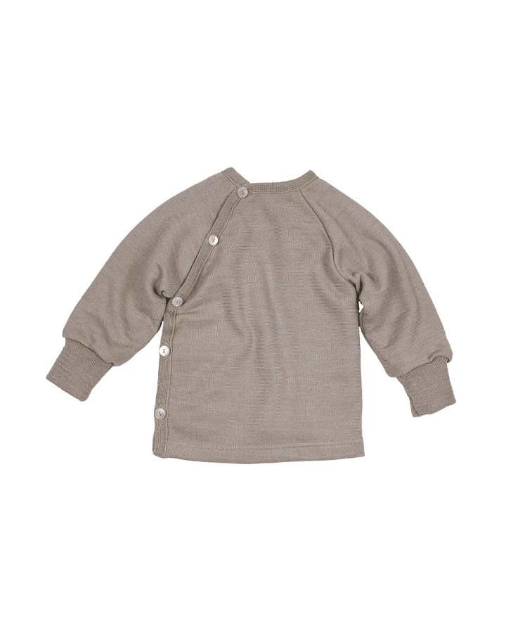 Baby Jacke Schlüttli Wolle Seide Frottee savanne Gr.50/56