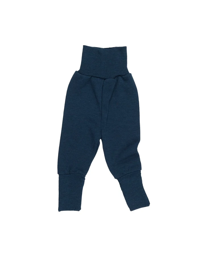 Baby Hose mit hohem Bund Wolle Seide Frottee marine Gr.62/68