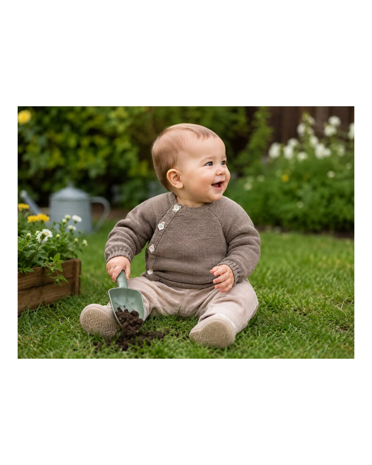 Baby Jacke Schlüttli Bio-Merinowolle savanne Gr.50/56 – Ansicht 2