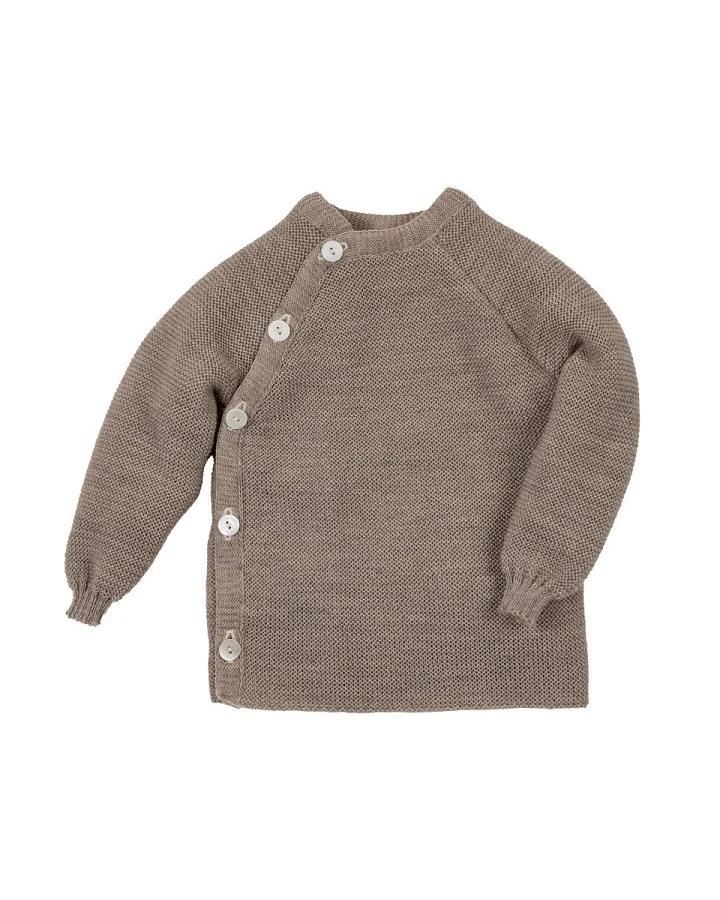 Baby Jacke Schlüttli Bio-Merinowolle savanne Gr.50/56