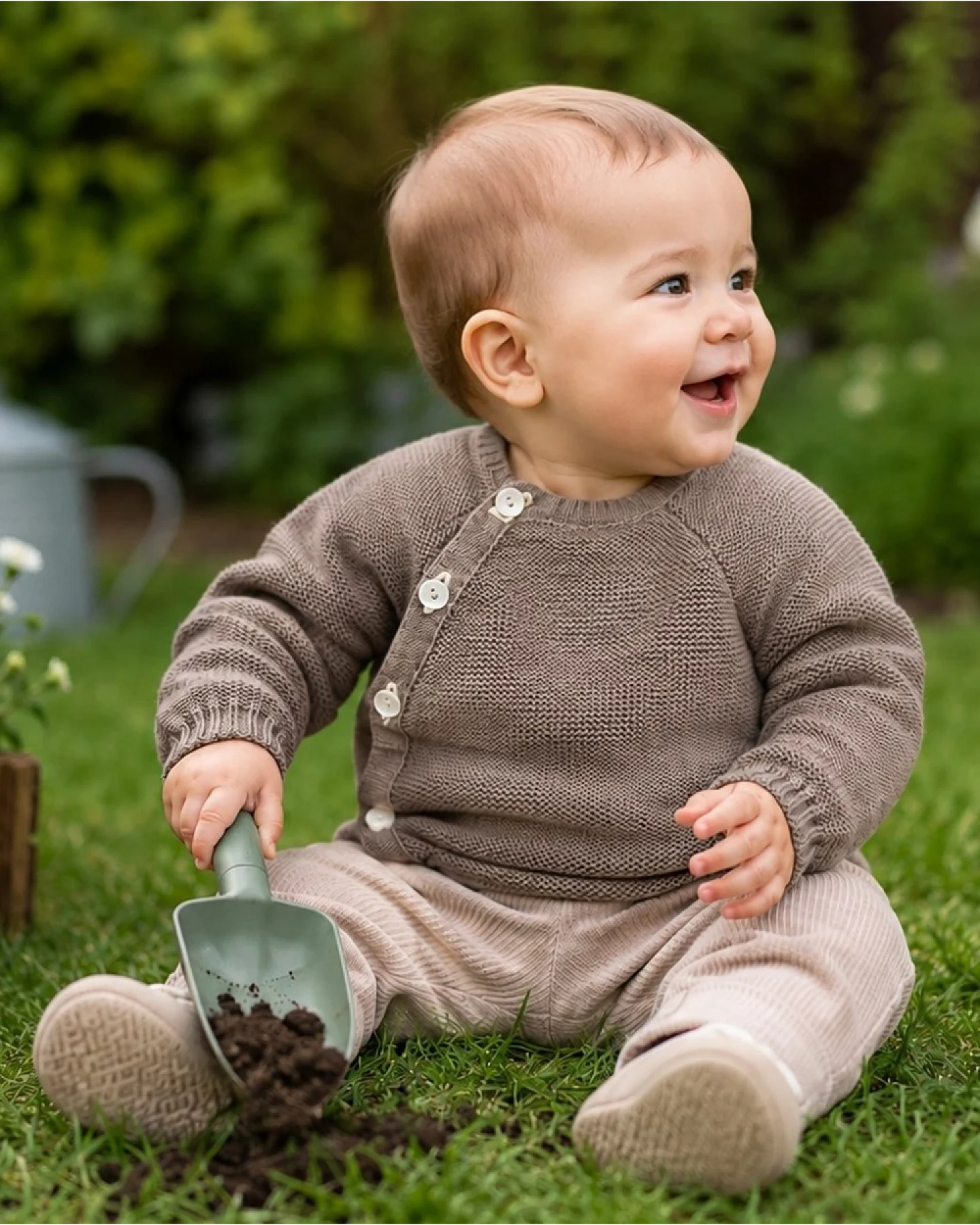 Baby Jacke Schlüttli Bio-Merinowolle savanne Gr.50/56 – Ansicht 2