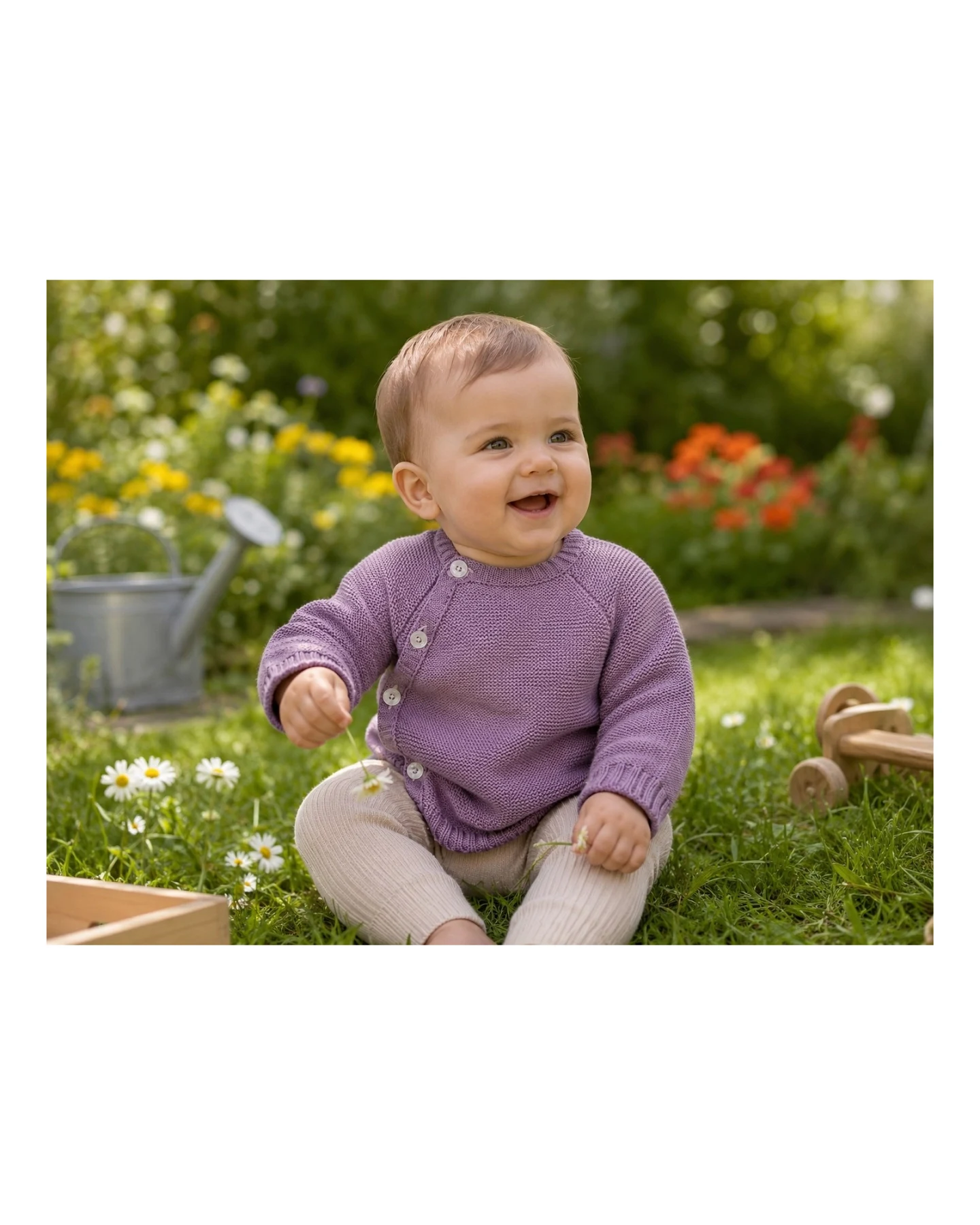 Baby Jacke Schlüttli Bio-Merinowolle lilac Gr.74/80 – Ansicht 2