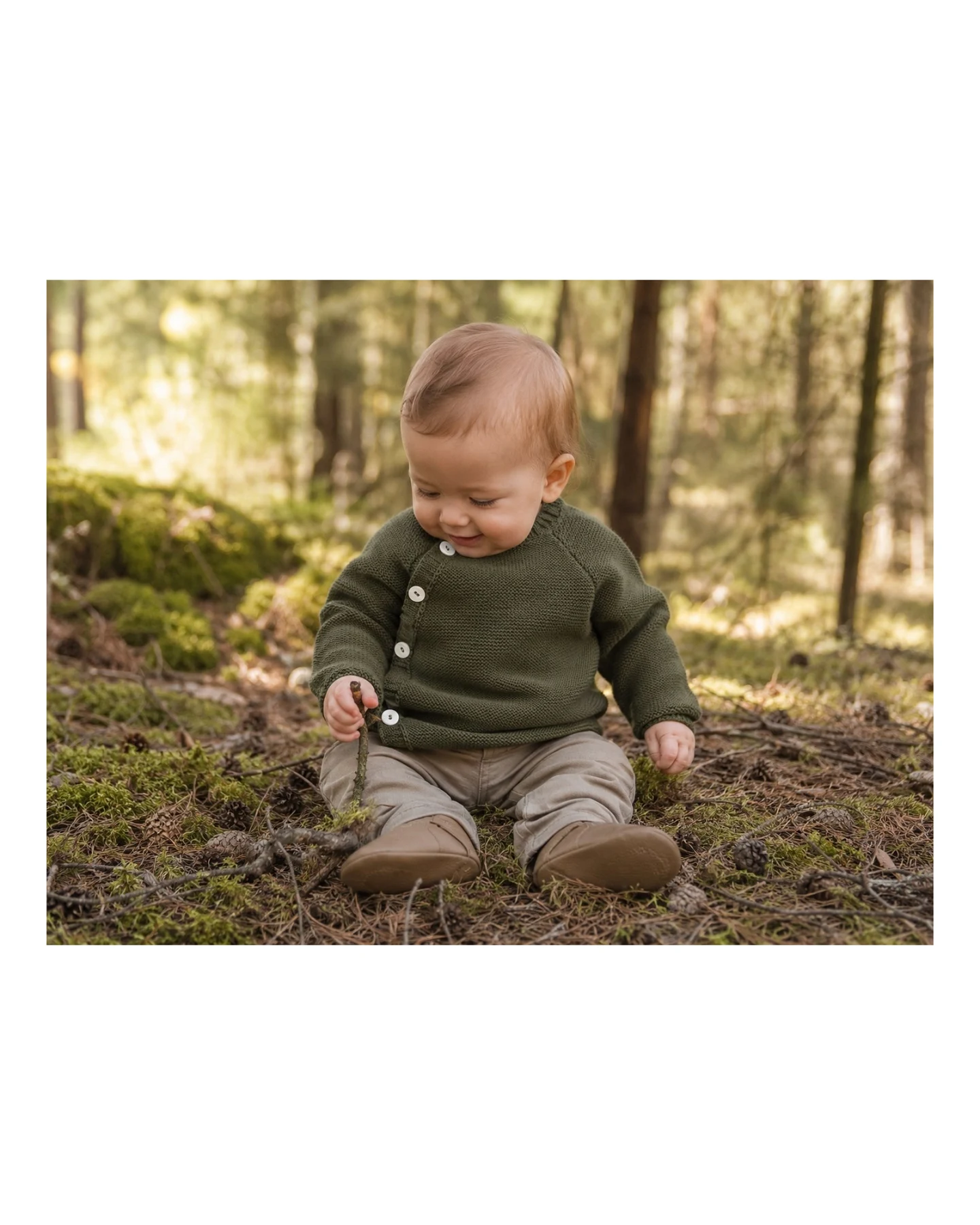 Baby Jacke Schlüttli Bio-Merinowolle wald Gr.50/56 – Ansicht 2