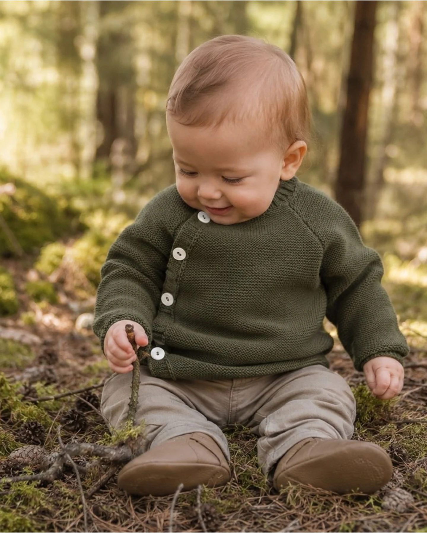Baby Jacke Schlüttli Bio-Merinowolle wald Gr.62/68 – Ansicht 2
