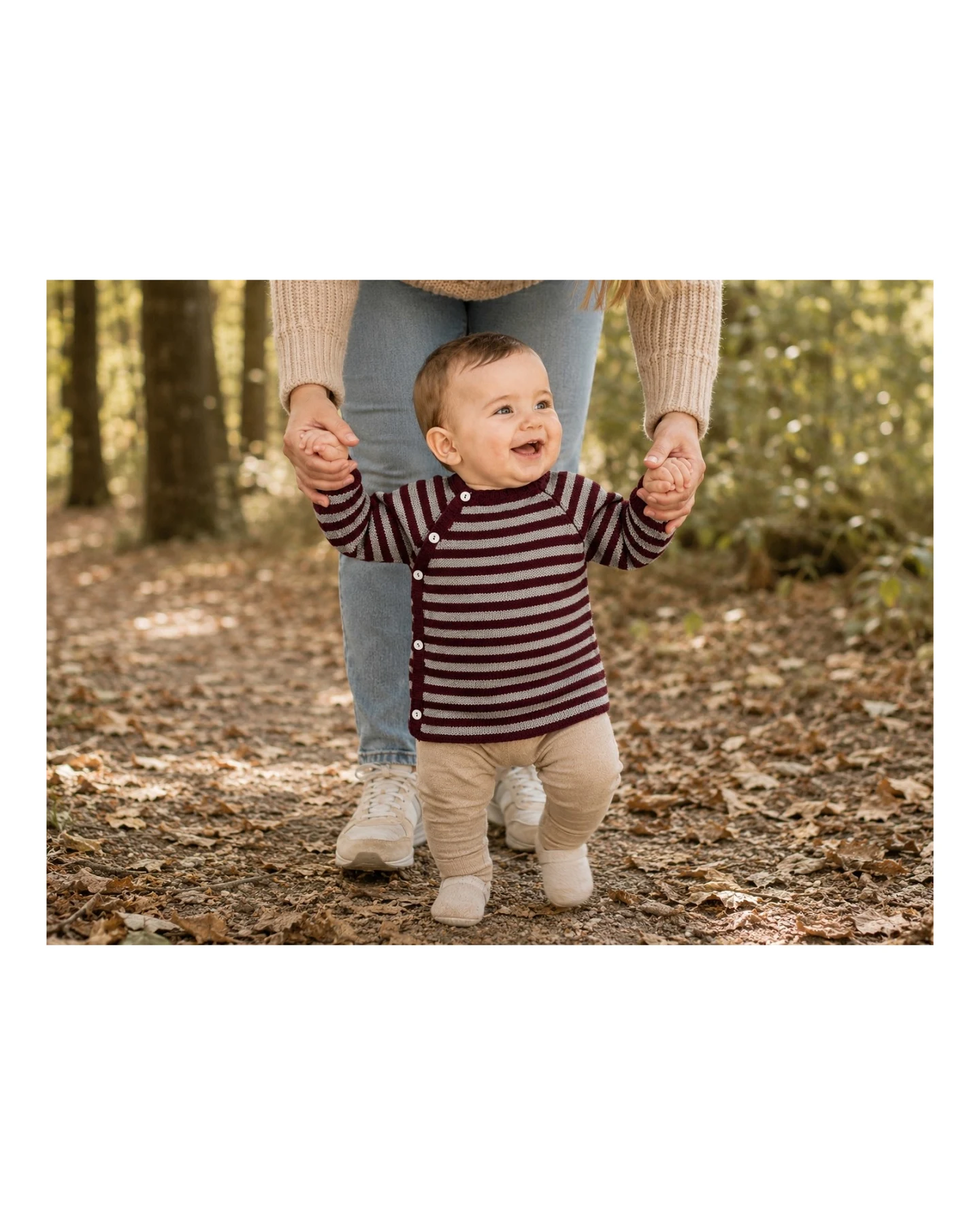 Baby Jacke Schlüttli Bio-Merinowolle schwarzkirsch-savanne Gr.50/56 – Ansicht 2
