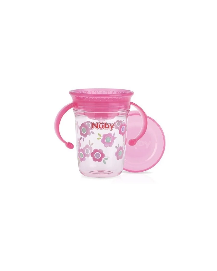 360 Grad Wonder Cup Kinderbecher mit Handgriffen, rosa Fassungsvermögen 240 ml