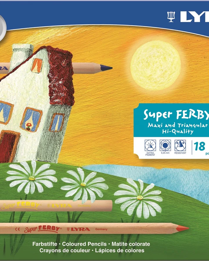 Lyra Buntstifte Super Ferby natur, Metalletui, 18er Set Maße Stift 17,5 x 1 cm