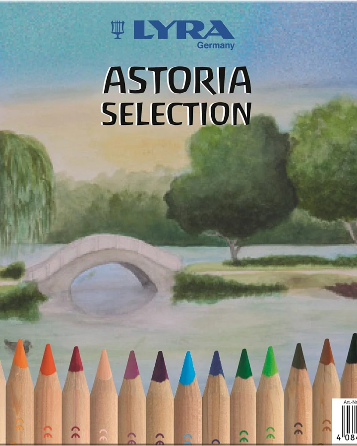 Produktseite: Lyra Buntstifte Super Ferby Astoria natur, Metalletui, 18er Set Maße Stift 17,5 x 1 cm