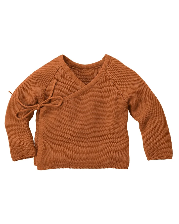 Baby und Kinder Jacke zum Wickeln Strick-Qualität Bio-Baumwolle terra Gr. 50/56