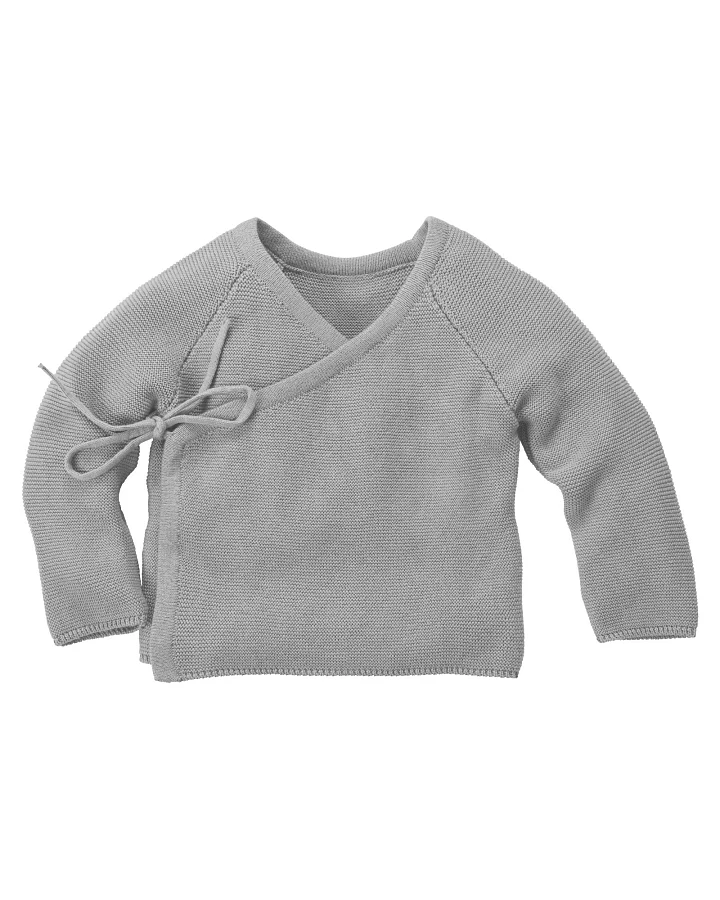 Baby und Kinder Jacke zum Wickeln Strick-Qualität Bio-Baumwolle graph. Gr. 50/56