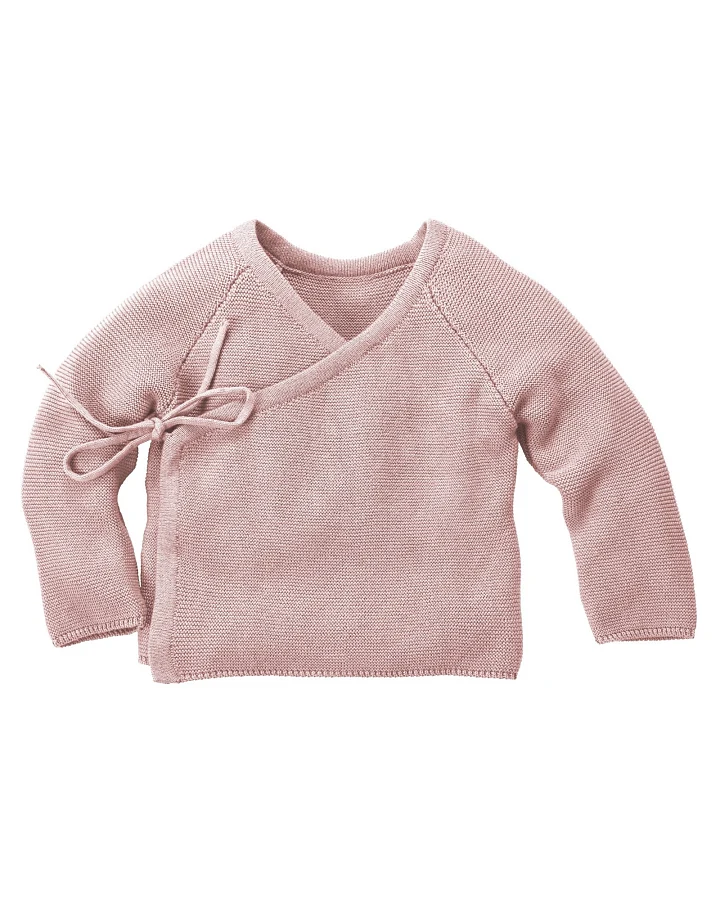 Baby und Kinder Jacke zum Wickeln Strick-Qualität Bio-Baumwolle rosé Gr. 98/104