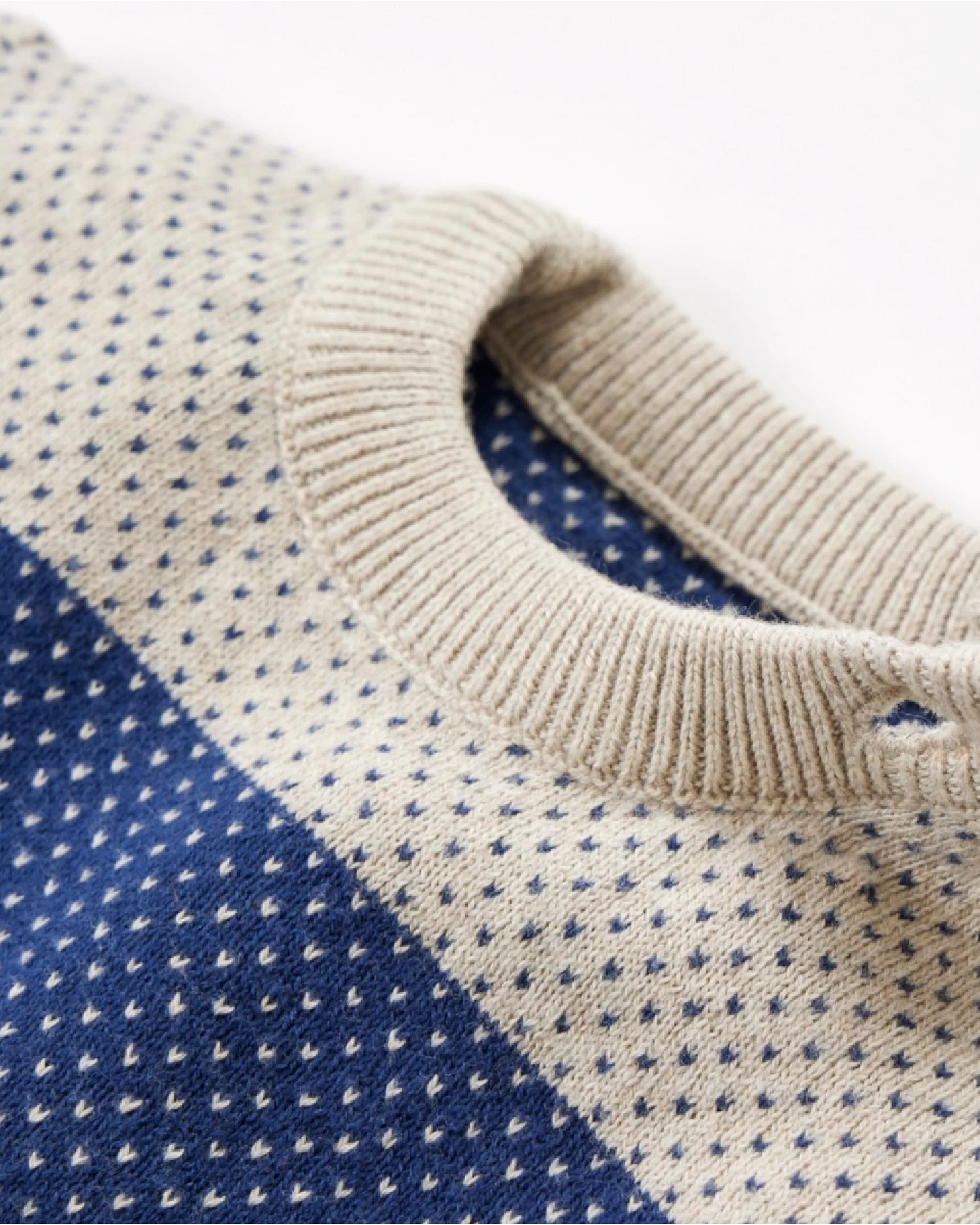 Baby Pullover Feinstrick Bio-Baumwolle grau blau Gr. 62/68 – Ansicht 2