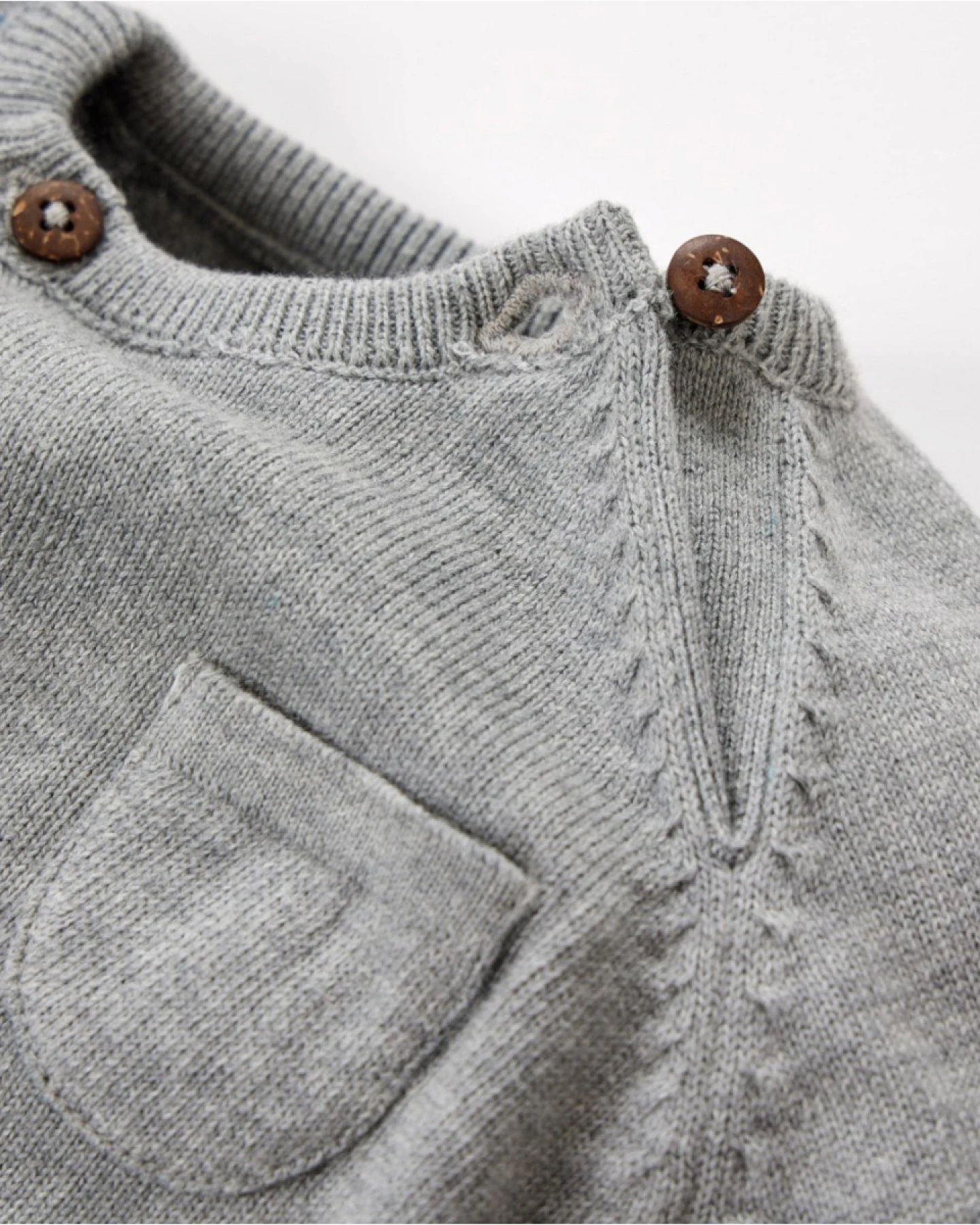 Baby und Kinder Pullover Feinstrick Bio-Baumwolle graphit Gr. 62/68 – Ansicht 2