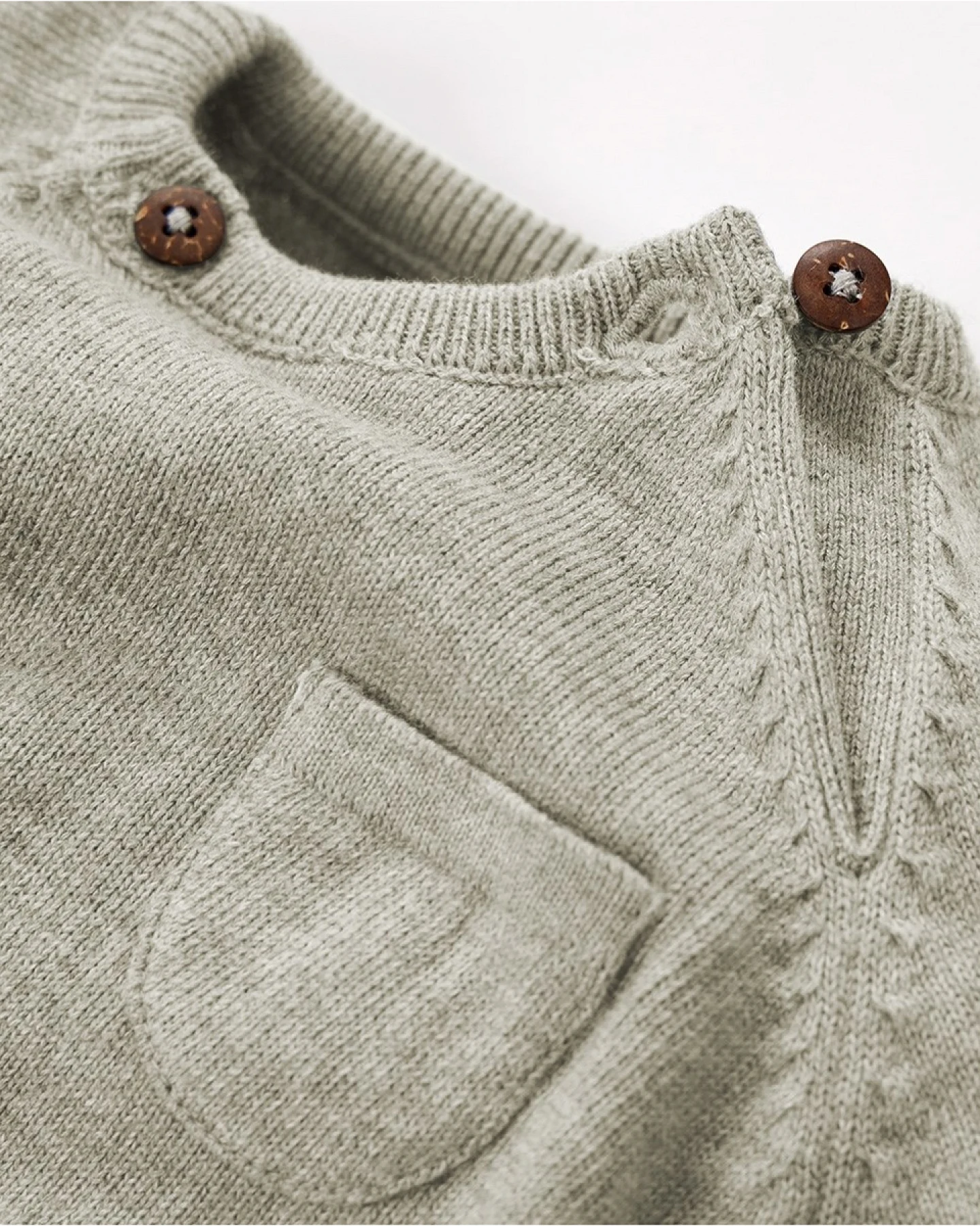 Baby und Kinder Pullover Feinstrick Bio-Baumwolle beige Gr. 74/80 – Ansicht 2