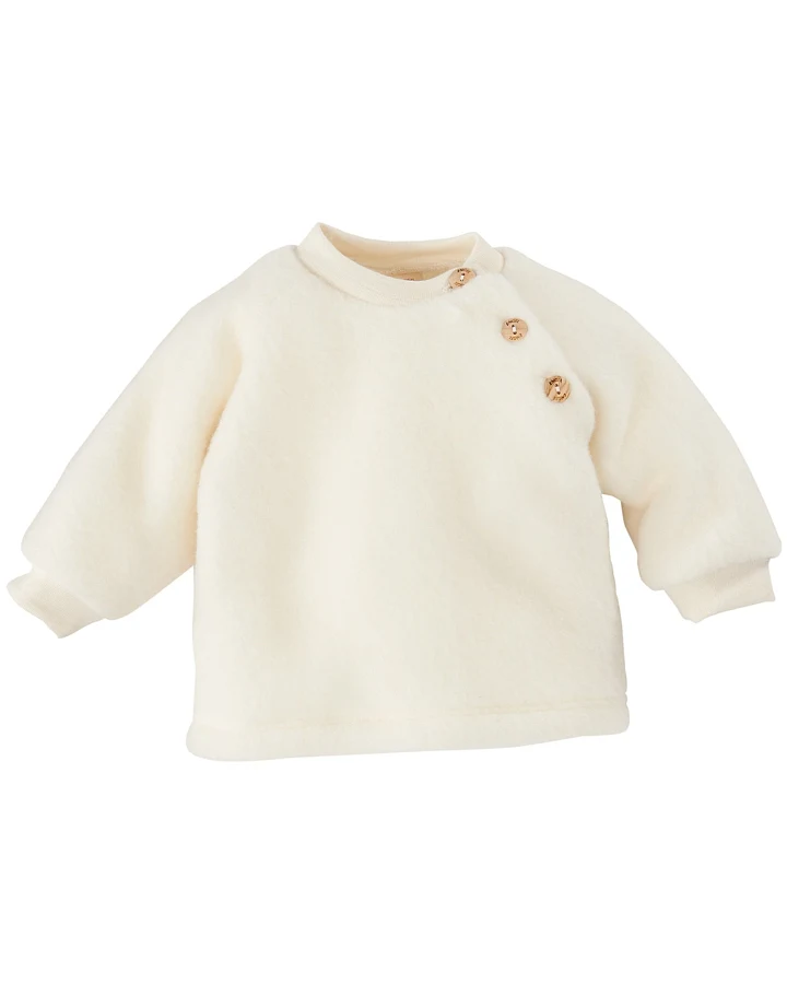 Engel Natur Baby Pullover Bio-Merinowolle Fleece natur Gr. 62/68