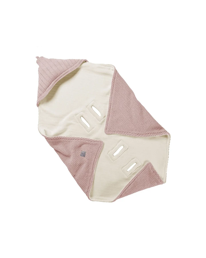 Einschlagdecke Babyschale Bio-Baumwolle altrosa Maße 75 x 75 cm