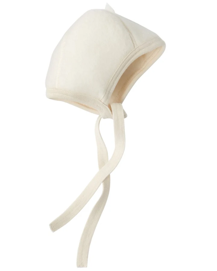 Engel Natur Babyhäubchen, 100% Schurwollfleece (kbT) natur Gr. 62/68 (41-44 cm)