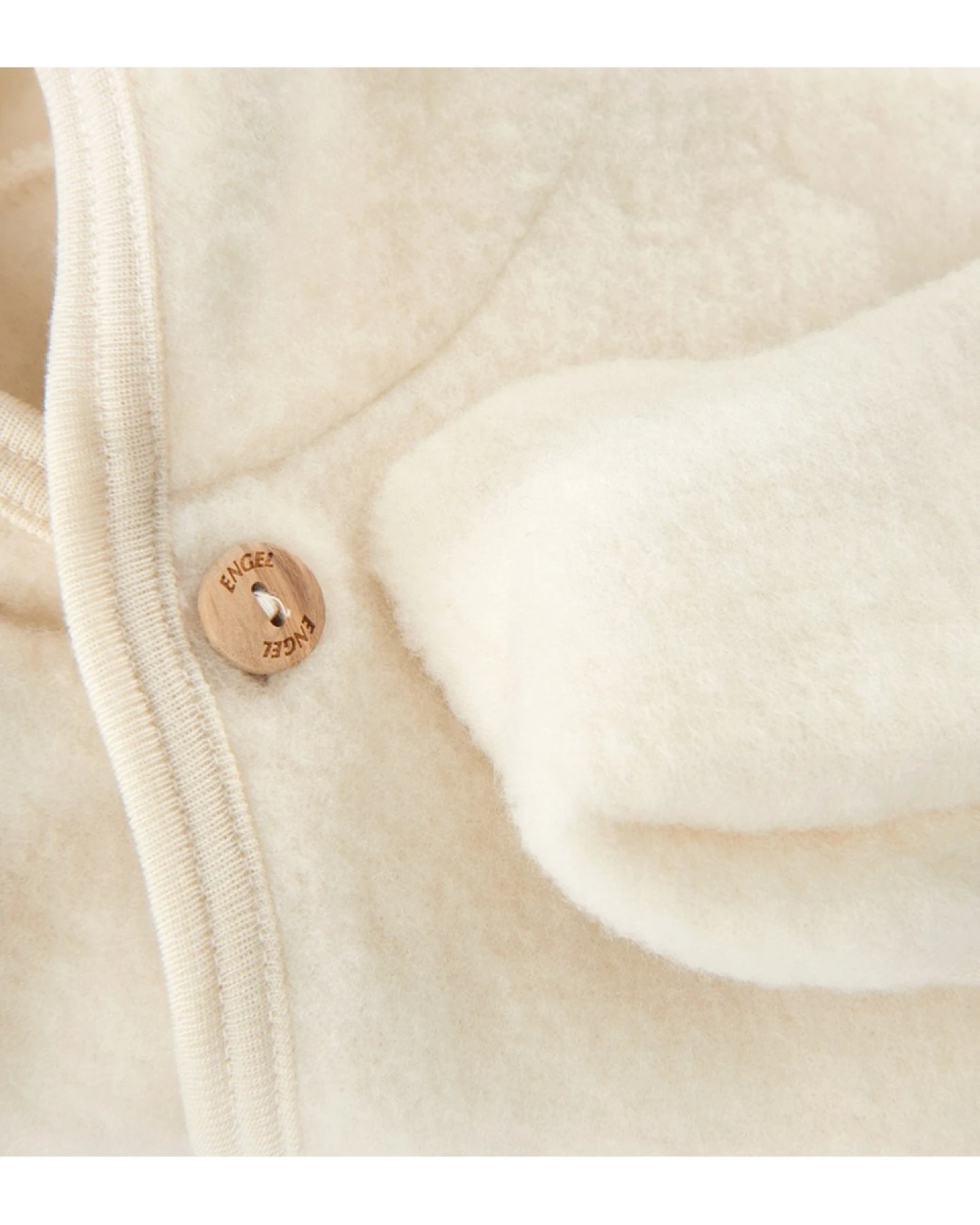 Engel Natur Baby Kapuzenoverall Bio-Merinowolle Fleece natur Gr. 50/56 – Ansicht 2