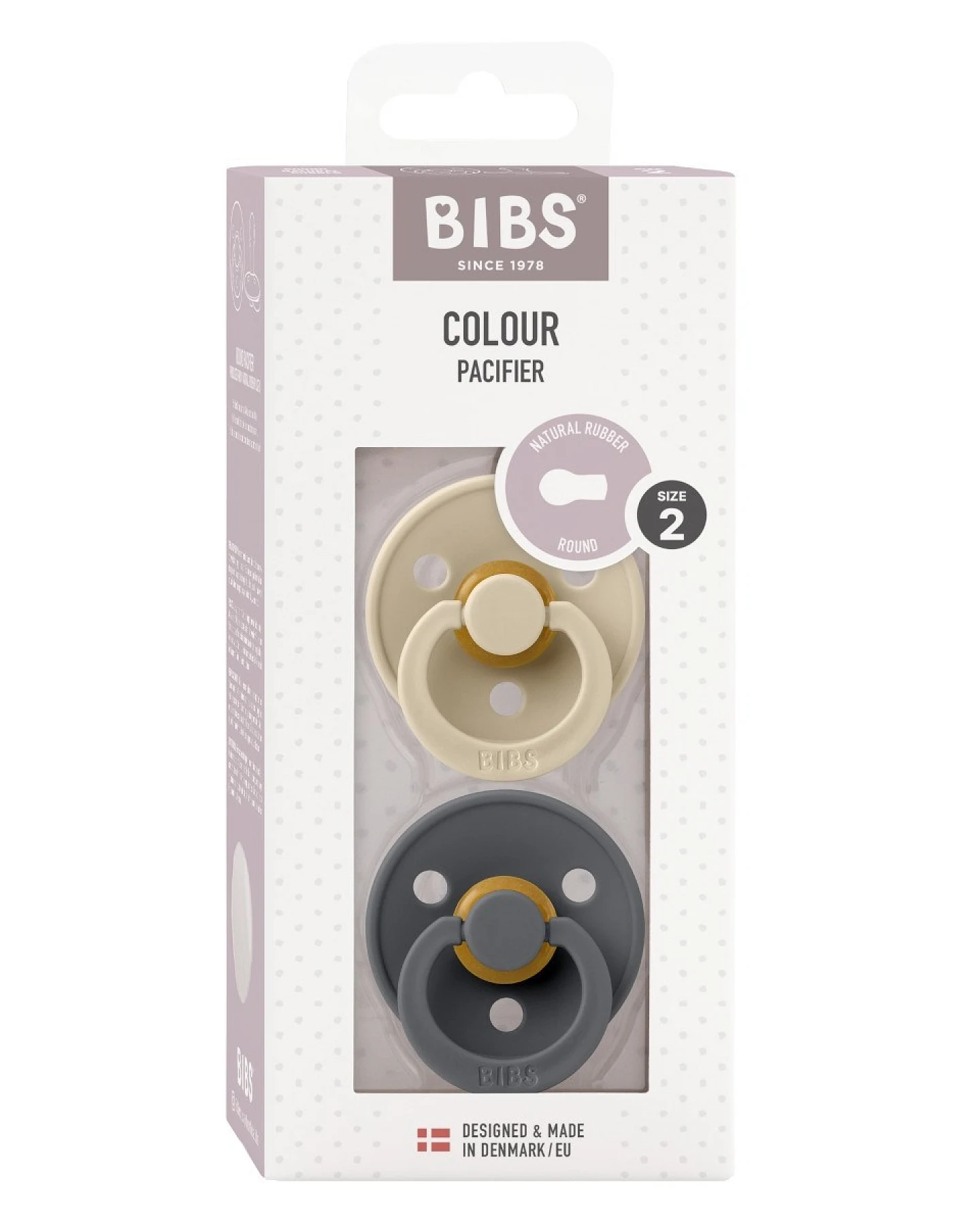 BIBS Schnuller Naturlatex "Colour" 2er Pack kirschförmig vanilla-iron 6-18 Monate – Ansicht 2