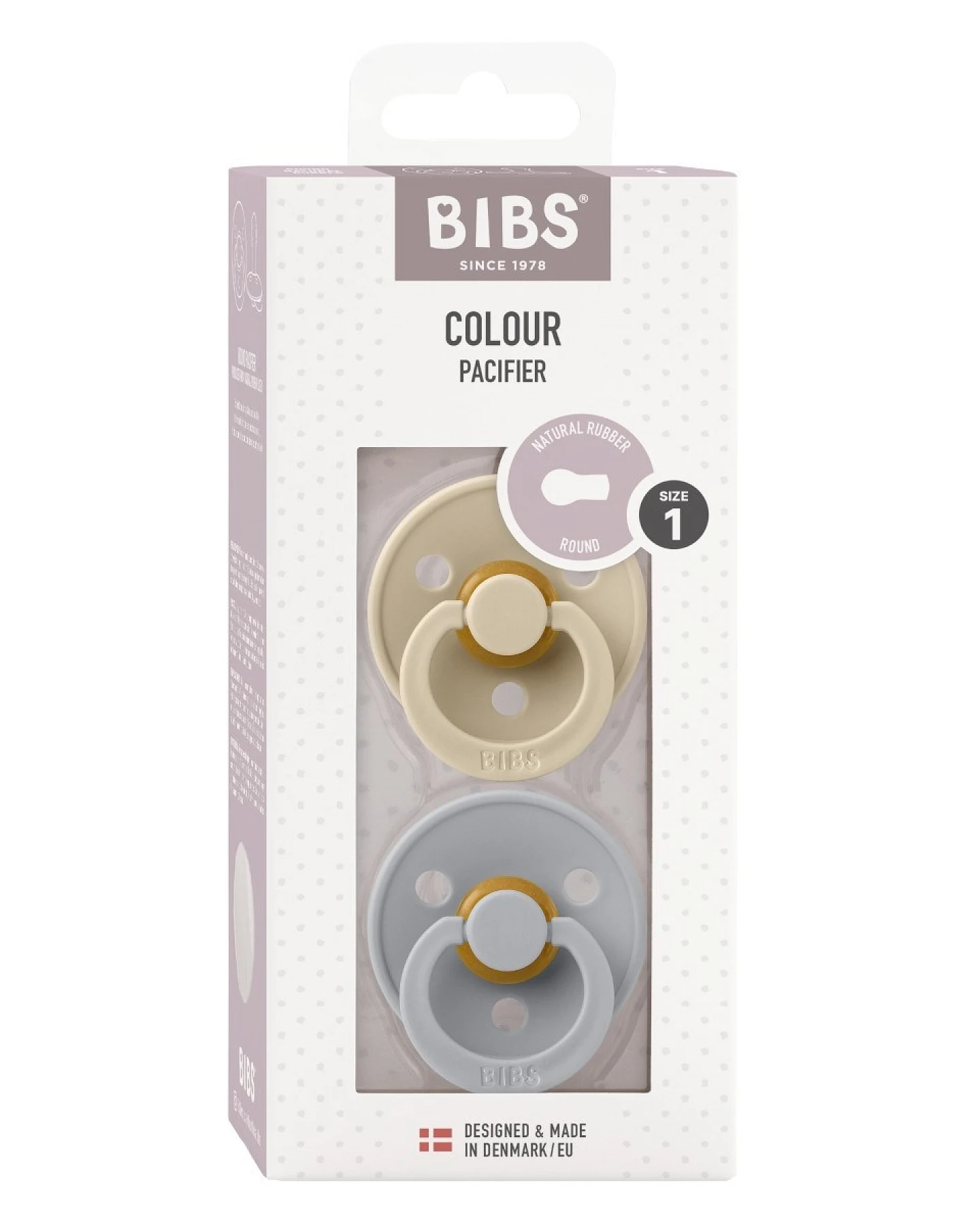 BIBS Schnuller Naturlatex "Colour" 2er Pack kirschförmig vanilla-cloud 0-6 Monate – Ansicht 2