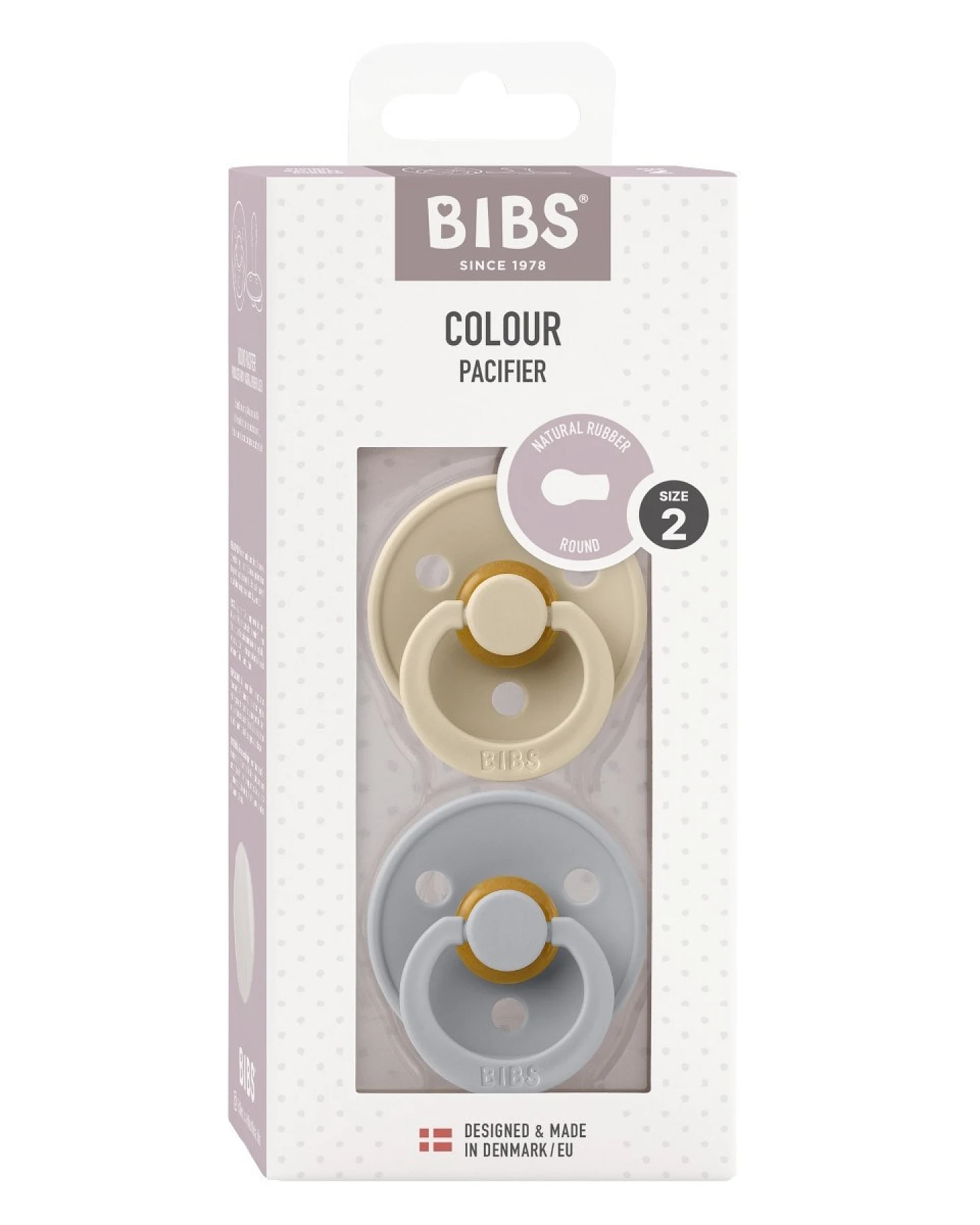 BIBS Schnuller Naturlatex "Colour" 2er Pack kirschförmig vanilla-cloud 6-18 Monate – Ansicht 2
