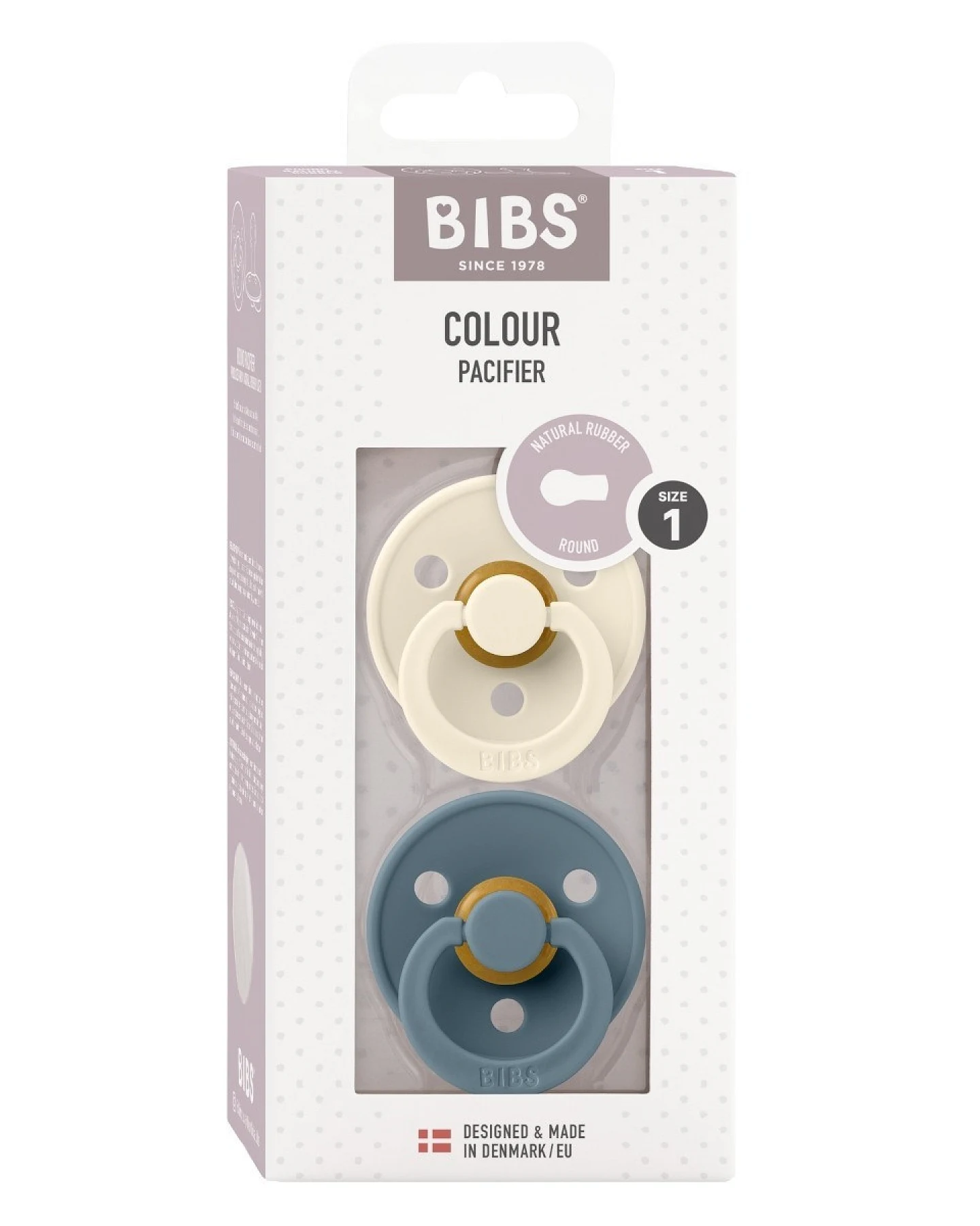 BIBS Schnuller Naturlatex "Colour" 2er Pack kirschförmig ivory-petrol 0-6 Monate – Ansicht 2