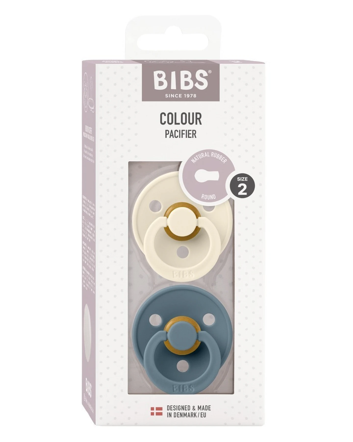 BIBS Schnuller Naturlatex "Colour" 2er Pack kirschförmig ivory-petrol 6-18 Monate – Ansicht 2